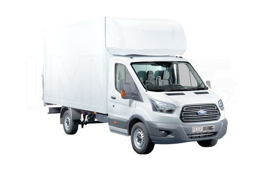 Luton Van z Pomocnikiem w Londynie - Widok z przodu